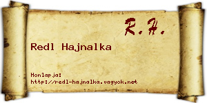 Redl Hajnalka névjegykártya